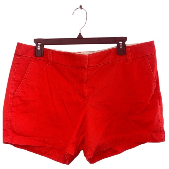J. Crew Red Bermuda Shorts Tailored Cotton Blend - Picture 2 of 5